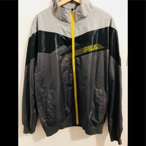 Vintage Grey & Black Fila Windbreaker